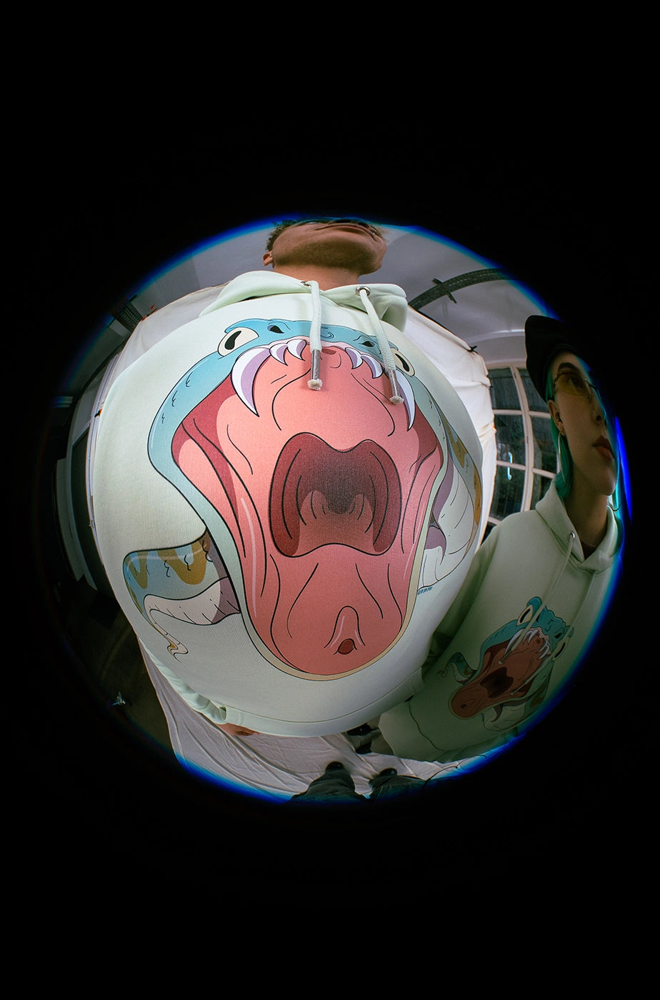 HOODIE „SNAKE“ - steem green