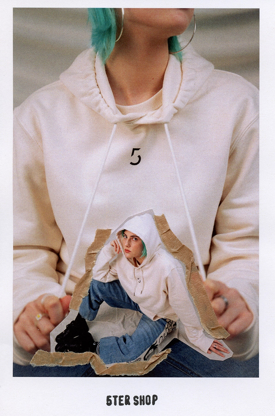 HOODIE „U-CRANE“ - natural raw