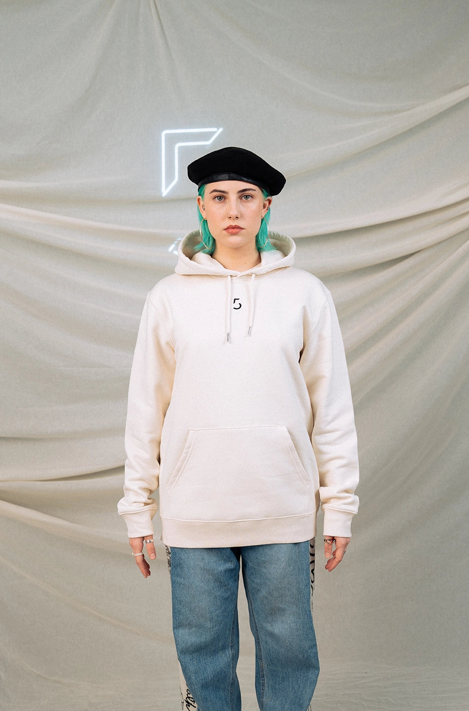 HOODIE „U-CRANE“ - natural raw