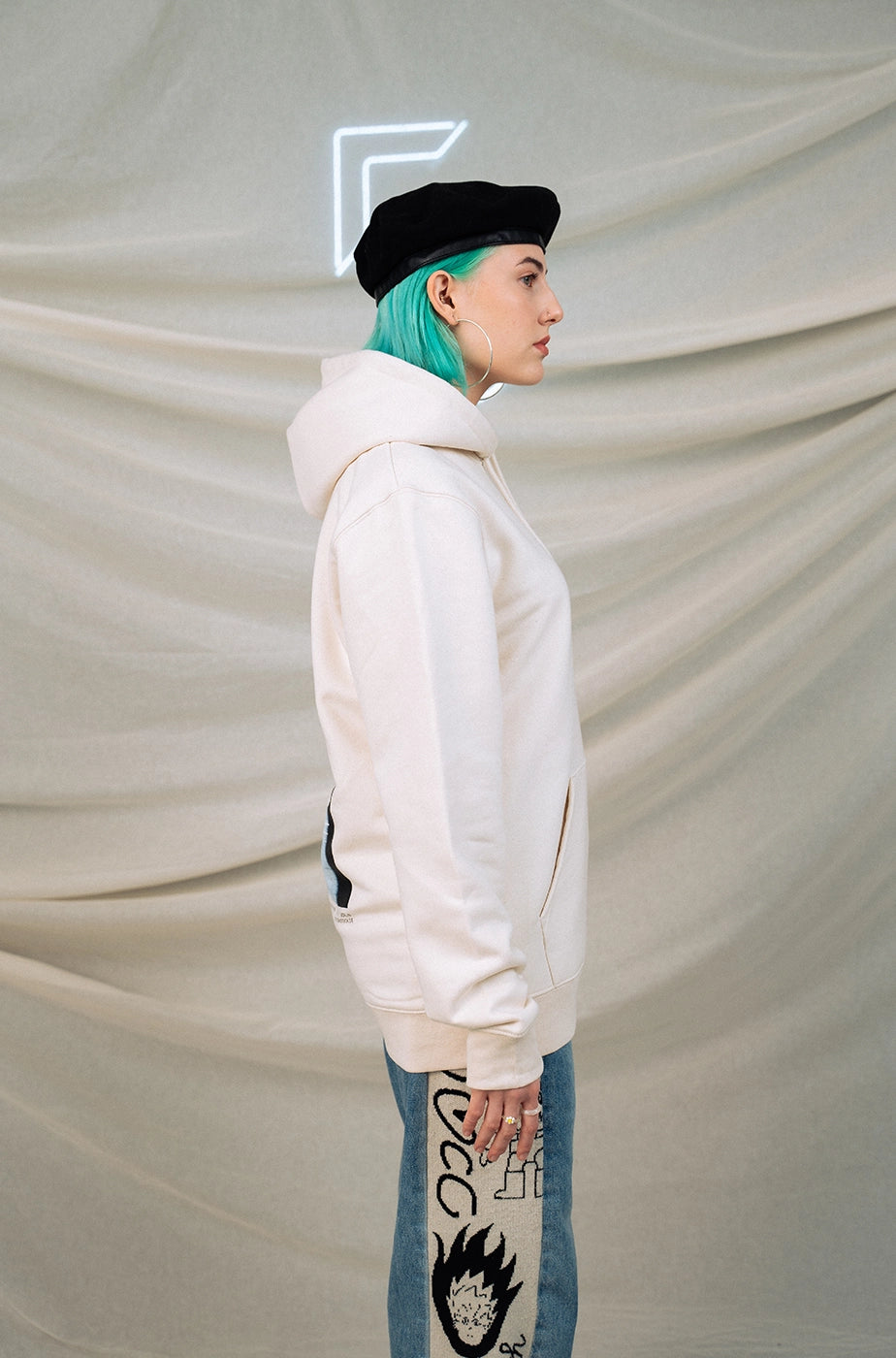 HOODIE „U-CRANE“ - natural raw