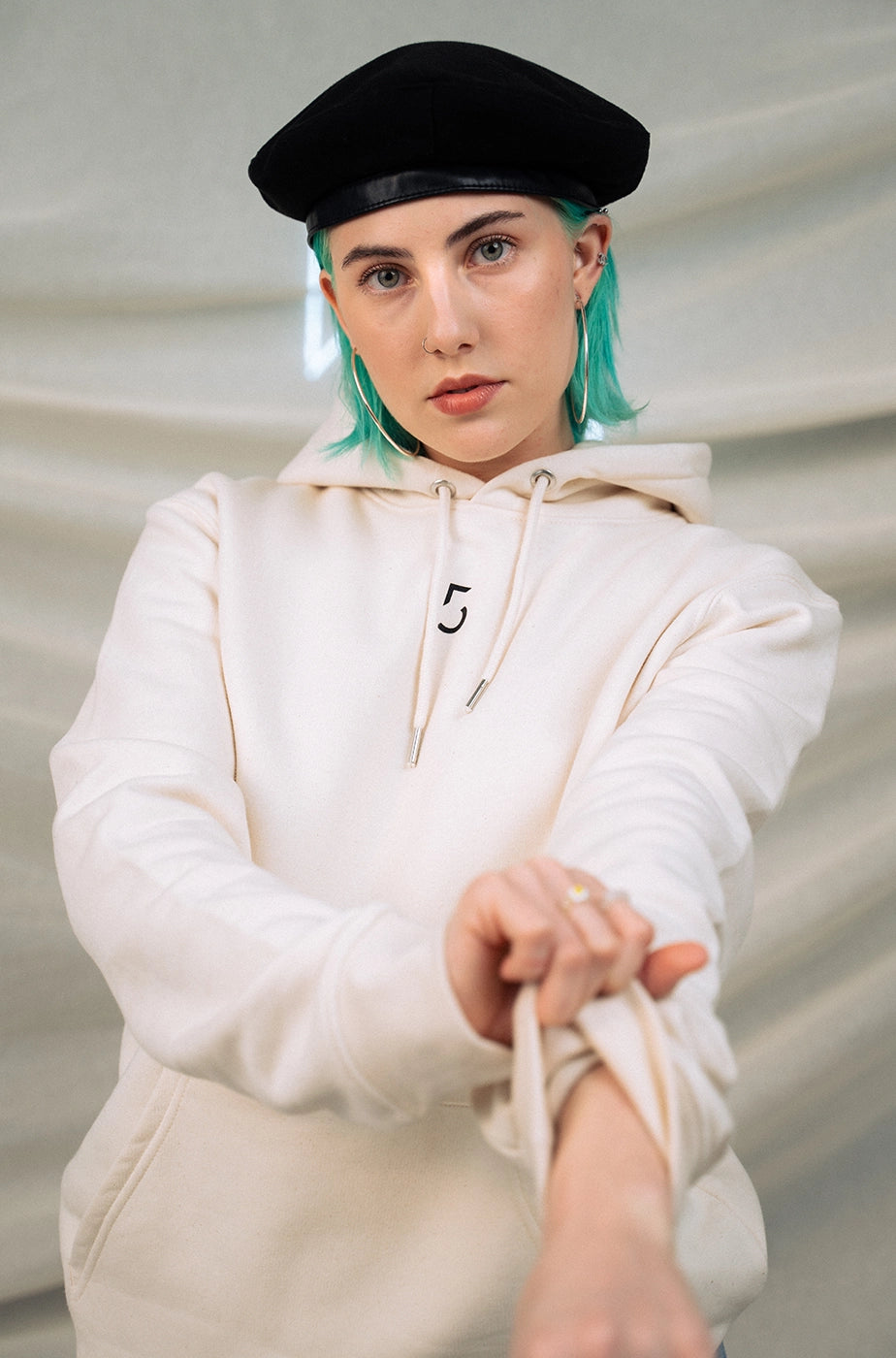 HOODIE „U-CRANE“ - natural raw
